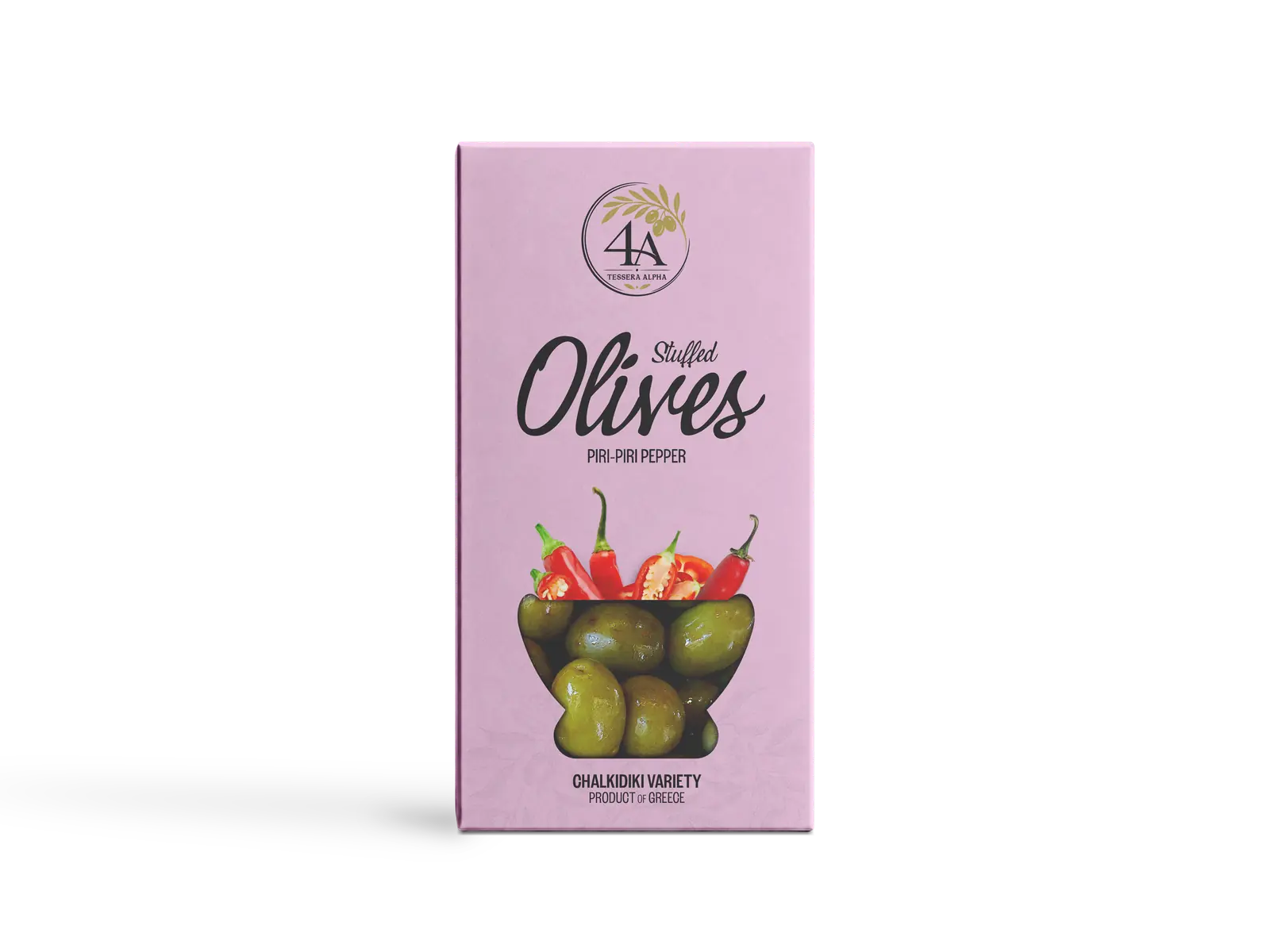 Stuffed olives with piri-piri pepper — 4A Tessera Alpha box